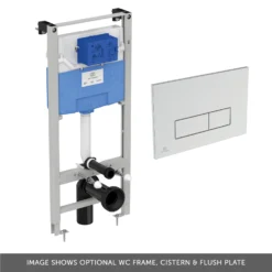 Ideal Standard I.life S Compact Wall Hung Rimless Toilet With Soft Close Seat & WC Frame Concealed Cistern With Chrome Flush Plate -Vado Shop ideal standard optional 1150 frame cistern and m2 plate banner