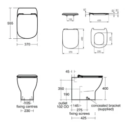 Ideal Standard Tesi Back To Wall Toilet With Aquablade® Flush Technology & Soft Close Seat & Concealed Cistern With Chrome Flush Plate -Vado Shop ideal standard tesi back to wall toilet tech