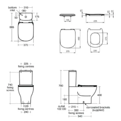 Ideal Standard Tesi Close Coupled Fully Back To Wall Toilet With Aquablade® & Soft Close Seat - 4/2.6L Dual Flush Cistern 15 Ideal Standard Tesi Close Coupled Fully Back To Wall Toilet With Aquablade® & Soft Close Seat - 4/2.6L Dual Flush Cistern -Vado Shop ideal standard tesi close coupled fully btw toilet tech