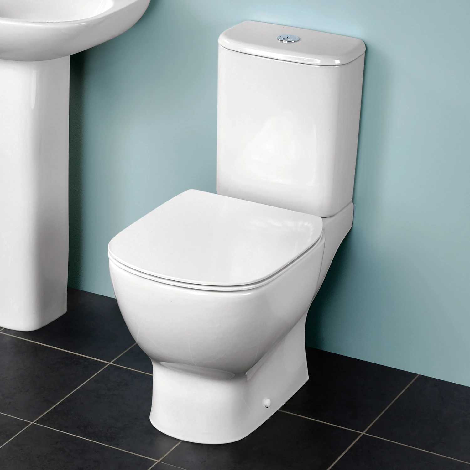Ideal Standard Tesi Close Coupled Toilet With Aquablade® & Soft Close Seat - 4/2.6L Dual Flush Cistern 2 Ideal Standard Tesi Close Coupled Toilet With Aquablade® & Soft Close Seat - 4/2.6L Dual Flush Cistern - Image 2