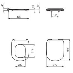 Ideal Standard Tesi Thin White Toilet Seat - Square -Vado Shop ideal standard tesi thin white toilet seat tech