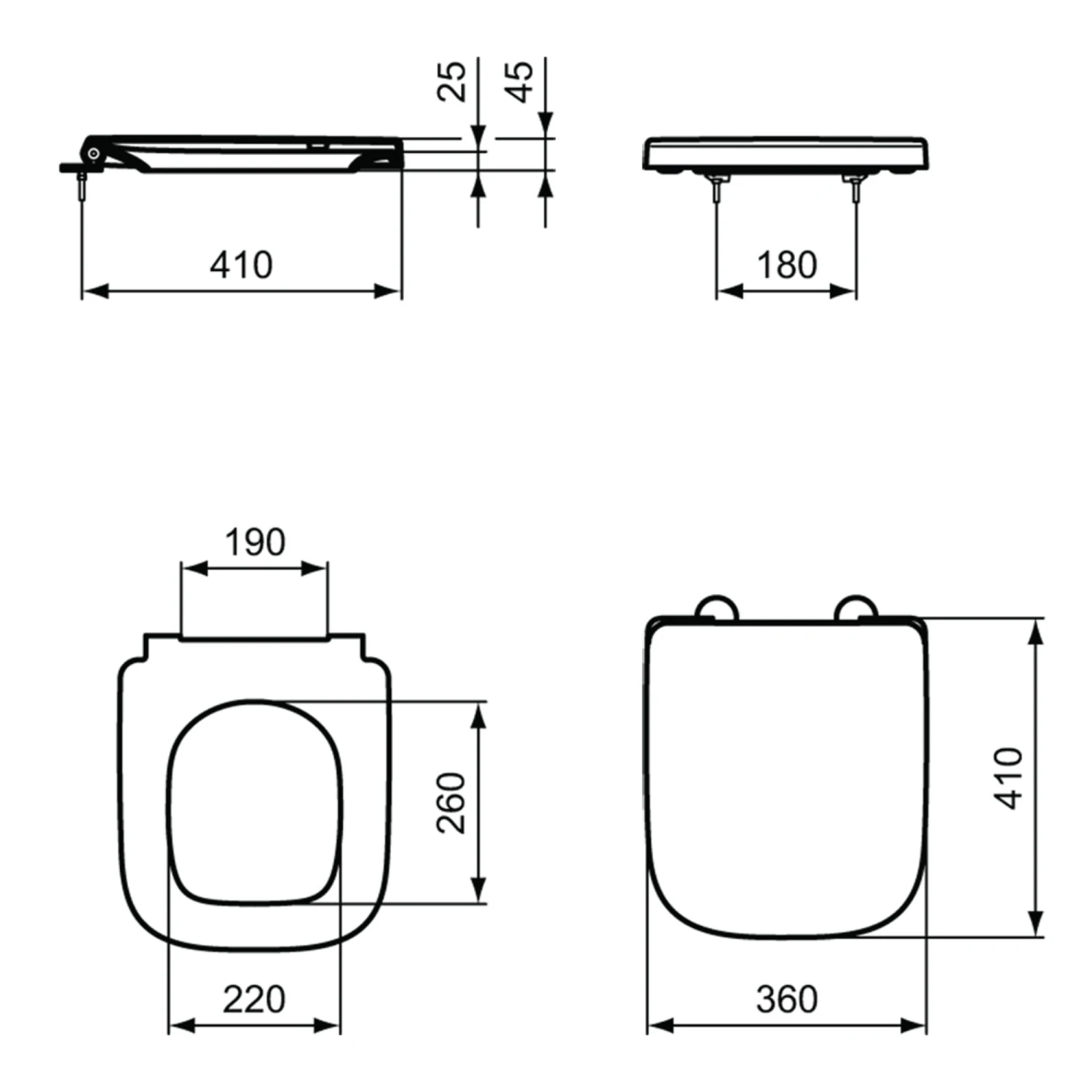 Ideal Standard I.life A & S Compact Wrap Over White Toilet Seat With Soft Close - Square 5 Ideal Standard I.life A & S Compact Wrap Over White Toilet Seat With Soft Close - Square - Image 5