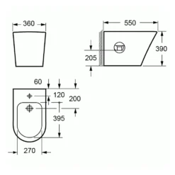 Imex Arco Floor Standing Bidet With One Tap Hole -Vado Shop imex arco bidet b1088 technical drawing