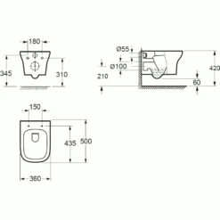 Imex Grace Rimless Wall Hung WC With Slimline Luxury Puraplast Seat Soft Close 13 Imex Grace Rimless Wall Hung WC With Slimline Luxury Puraplast Seat Soft Close -Vado Shop imex grace rimless wall hung wc seat 500 technical image