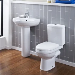 Vellamo Connect Close Coupled Toilet & Soft Close Seat -Vado Shop ivo 4 piece suite hero