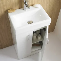 Jack Floorstanding White Gloss 460mm Vanity Unit & Basin