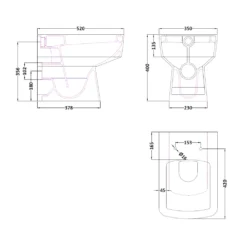 Jack Square Back To Wall Toilet & Soft Close Seat -Vado Shop jack square 520mm back to wall toilet tech