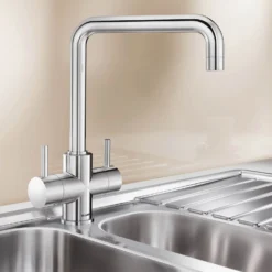 Blanco Jamia WRAS Approved Twin Lever Chrome Mono Kitchen Mixer Tap