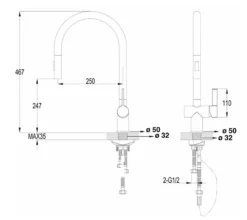 Just Taps VOS Pull Out Single Lever Mono Kitchen Mixer - Matt White 13 Just Taps VOS Pull Out Single Lever Mono Kitchen Mixer - Matt White -Vado Shop just taps po single lever mono kitchen mixer tech 4