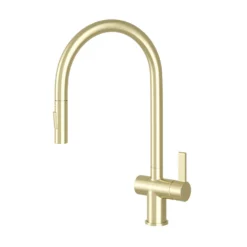 Just Taps VOS Pull Out Single Lever Mono Kitchen Mixer - Brushed Brass 8 Just Taps VOS Pull Out Single Lever Mono Kitchen Mixer - Brushed Brass -Vado Shop just taps pull out spray kitchen mixer brushed brass cutout v2