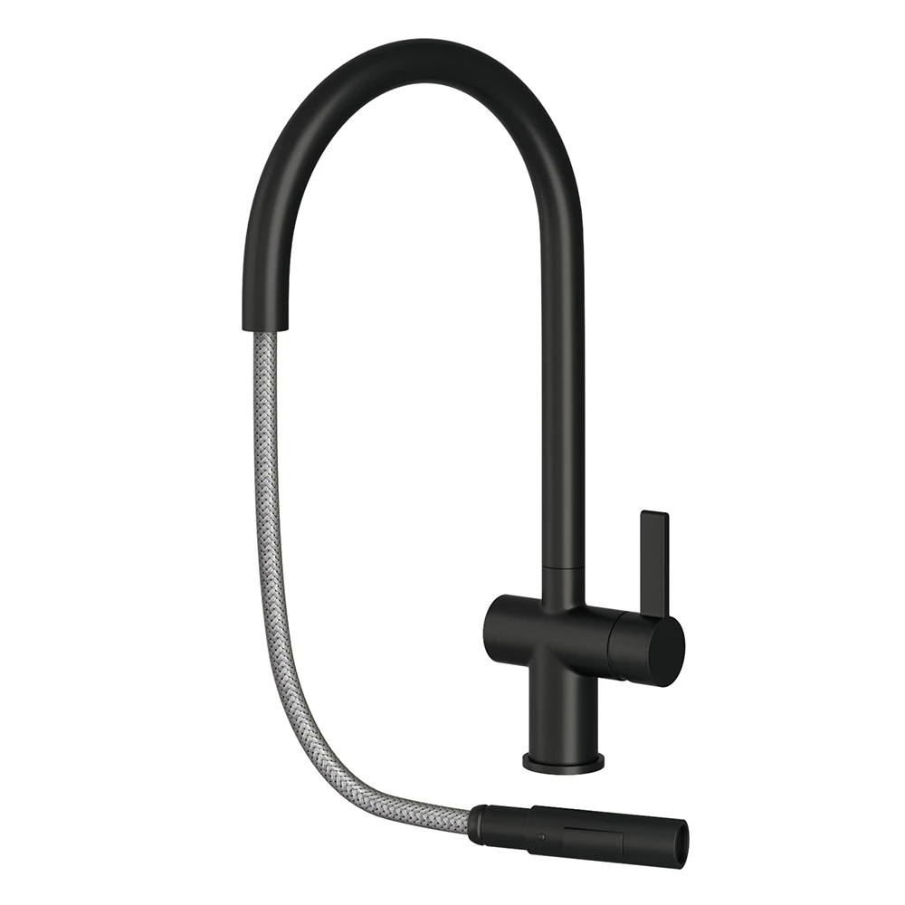 Just Taps VOS Pull Out Single Lever Mono Kitchen Mixer - Matt Black 4 Just Taps VOS Pull Out Single Lever Mono Kitchen Mixer - Matt Black - Image 4