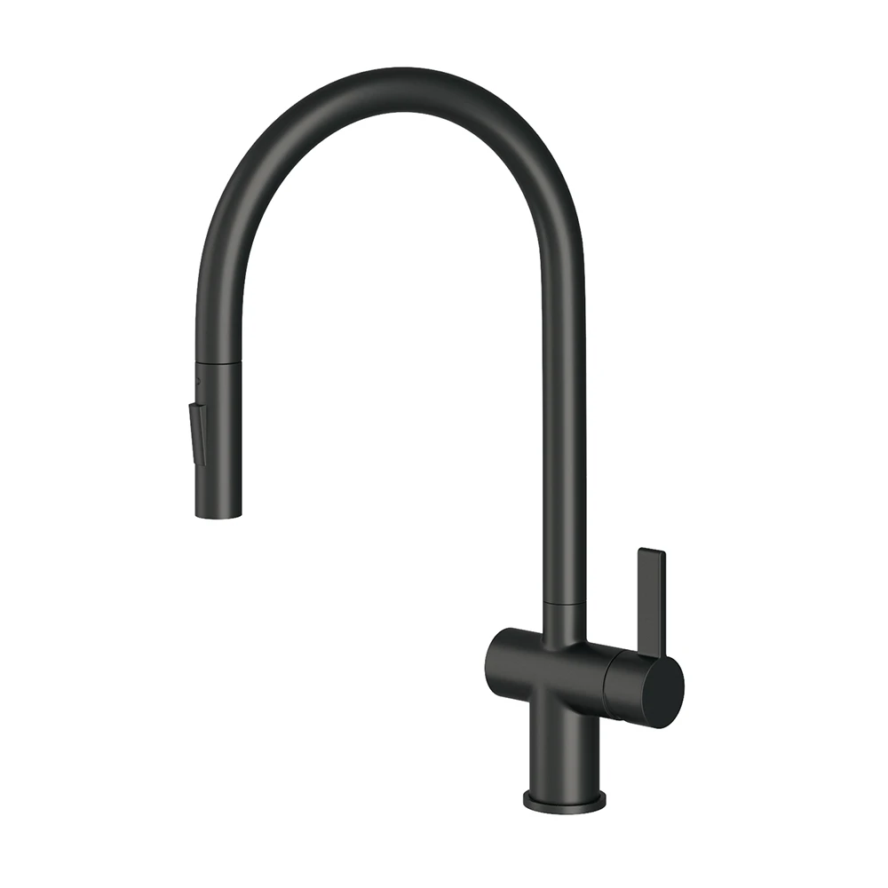 Just Taps VOS Pull Out Single Lever Mono Kitchen Mixer - Matt Black 3 Just Taps VOS Pull Out Single Lever Mono Kitchen Mixer - Matt Black - Image 3