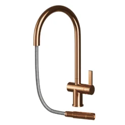 Just Taps VOS Pull Out Single Lever Mono Kitchen Mixer - Rose Gold -Vado Shop just taps pull out spray kitchen mixer rose gold cutout v3