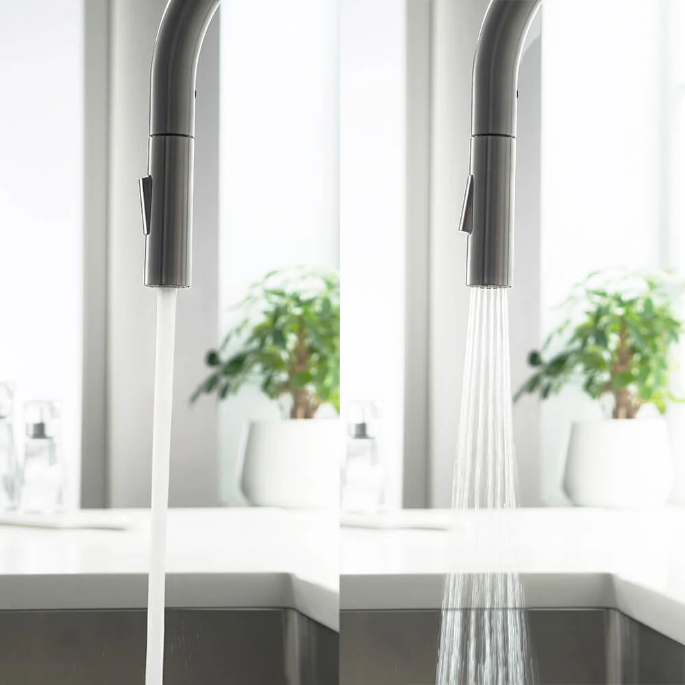 Just Taps VOS Pull Out Single Lever Mono Kitchen Mixer - Brushed Gunmetal Grey 5 Just Taps VOS Pull Out Single Lever Mono Kitchen Mixer - Brushed Gunmetal Grey - Image 5