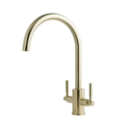 Just Taps Newbury Twin Lever Mono Kitchen Mixer Tap - Matt Black -Vado Shop just taps vos newbury brushed brass mono kitchen mixer cutout