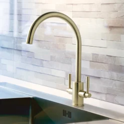 Just Taps Newbury Twin Lever Mono Kitchen Mixer Tap - Matt Black