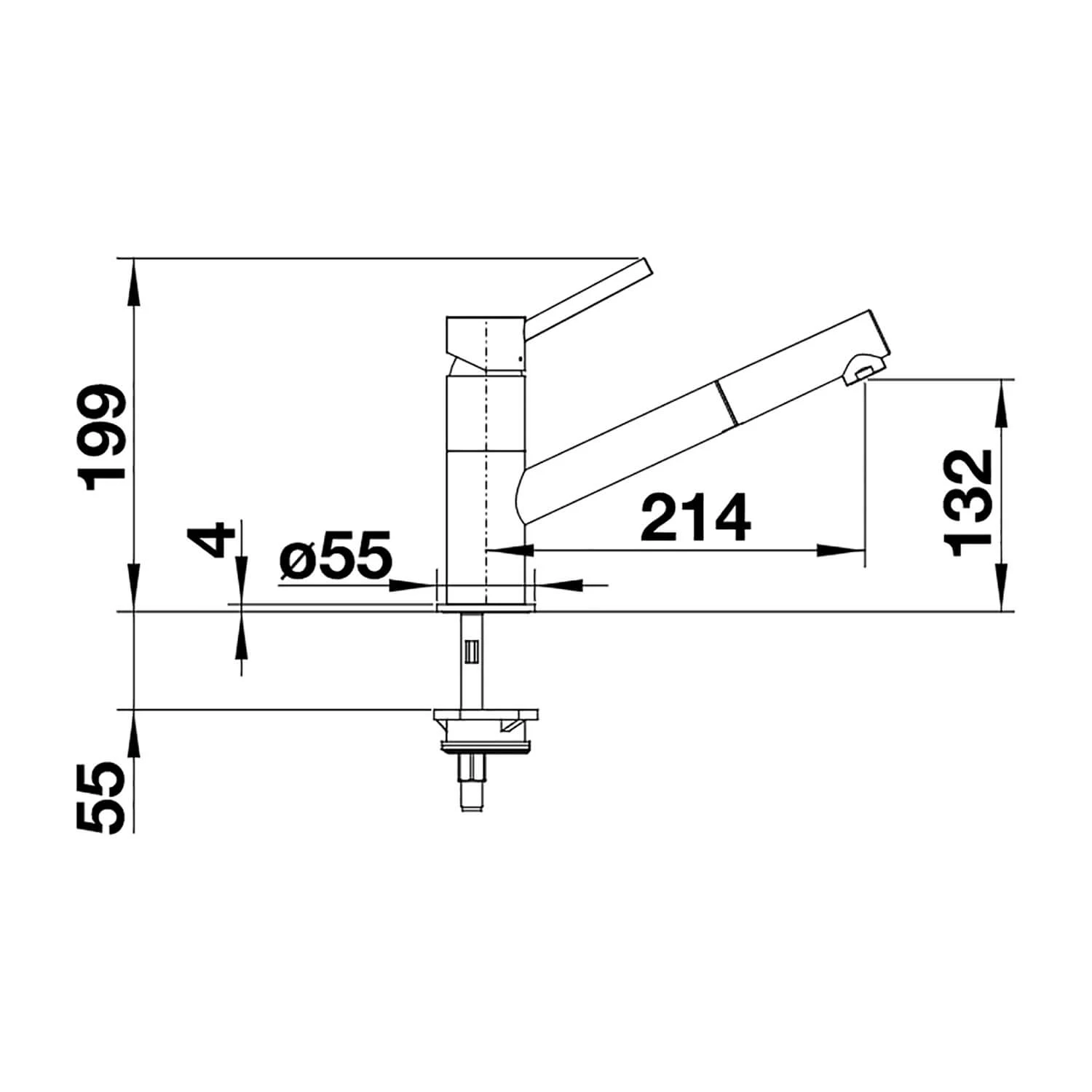 Blanco Kano-S Single Lever Mono Pull Out Kitchen Mixer Tap - Chrome 5 Blanco Kano-S Single Lever Mono Pull Out Kitchen Mixer Tap - Chrome - Image 5