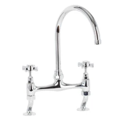 Butler & Rose Barbier Crosshead Kitchen Bridge Mixer - Polished Chrome