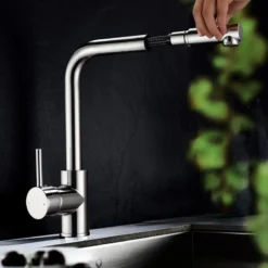 Vellamo Savu Single Lever Mono Pull Out Kitchen Mixer Tap