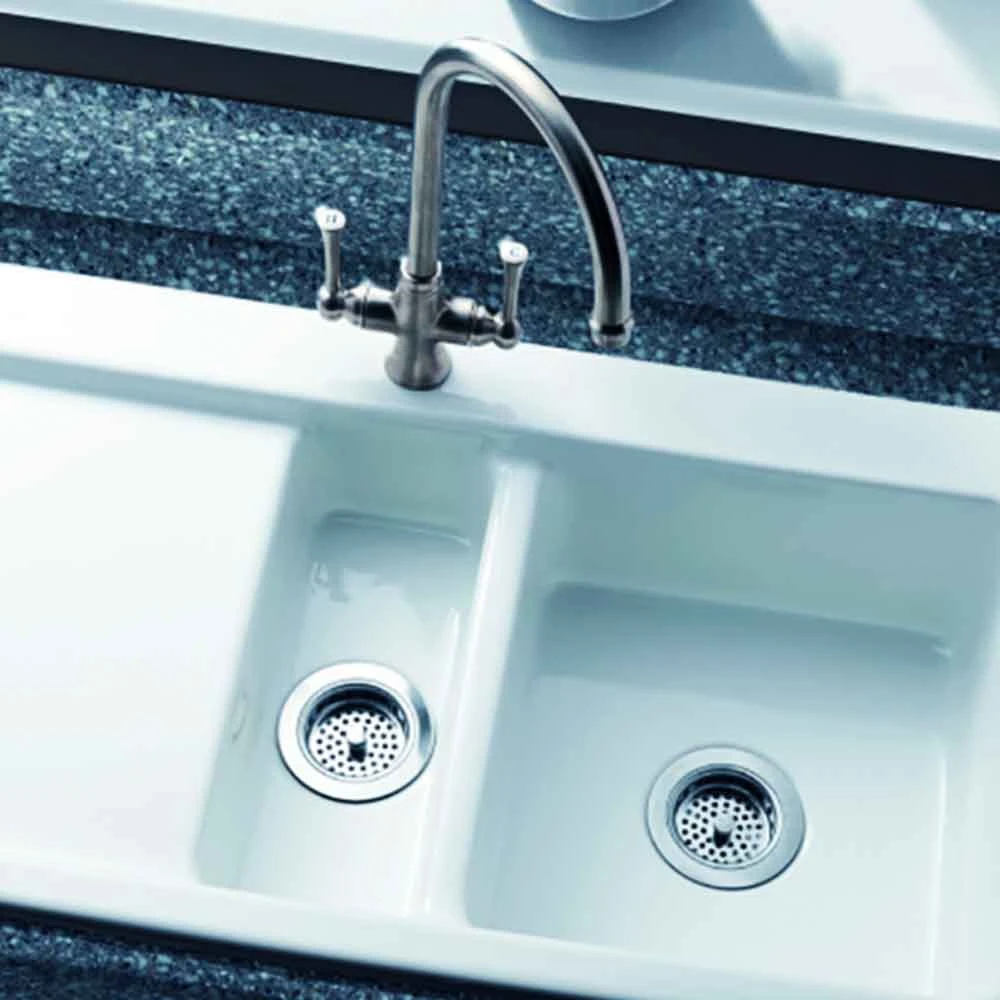 Clearwater Regent Twin Lever Mono Sink Mixer With Swivel Spout - Brushed Nickel 2 Clearwater Regent Twin Lever Mono Sink Mixer With Swivel Spout - Brushed Nickel - Image 2