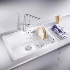 Blanco Lanora Eco Cold Start WRAS Approved Brushed Stainless Steel Mono Kitchen Mixer Tap 12 Blanco Lanora Eco Cold Start WRAS Approved Brushed Stainless Steel Mono Kitchen Mixer Tap -Vado Shop lanora lifestyle 4