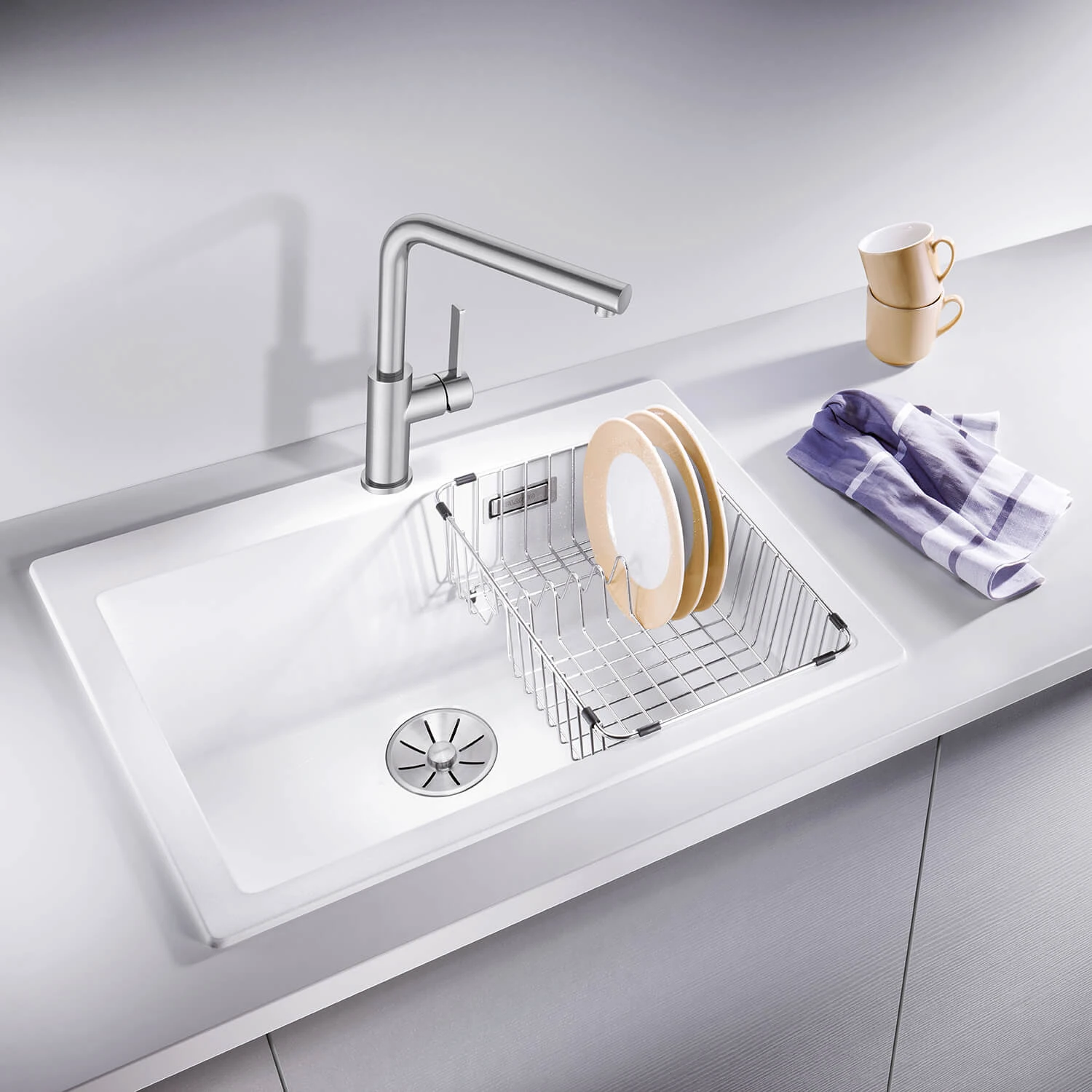 Blanco Lanora Eco Cold Start WRAS Approved Brushed Stainless Steel Mono Kitchen Mixer Tap 5 Blanco Lanora Eco Cold Start WRAS Approved Brushed Stainless Steel Mono Kitchen Mixer Tap - Image 5