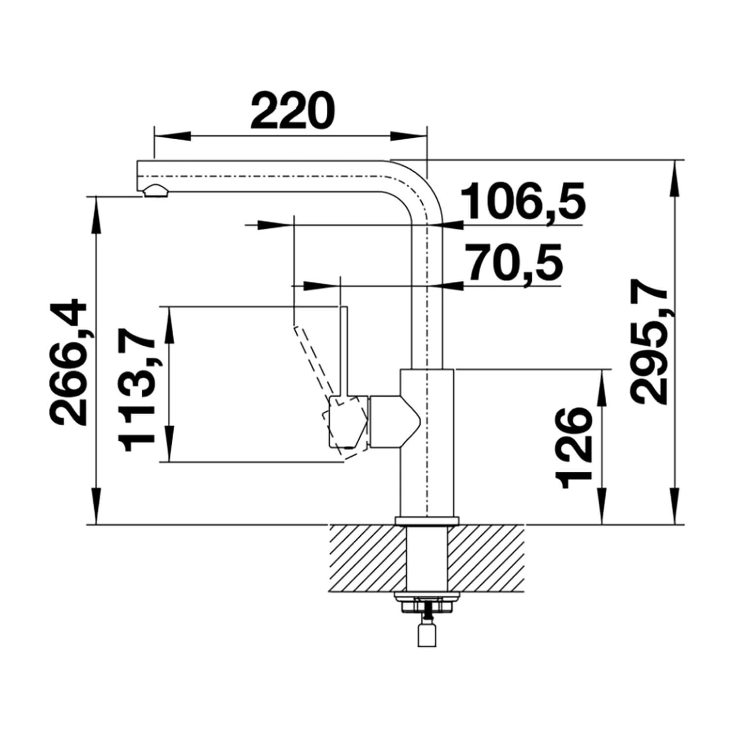 Blanco Lanora Eco Cold Start WRAS Approved Brushed Stainless Steel Mono Kitchen Mixer Tap 8 Blanco Lanora Eco Cold Start WRAS Approved Brushed Stainless Steel Mono Kitchen Mixer Tap - Image 8