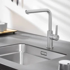 Blanco Lanora Eco Cold Start WRAS Approved Brushed Stainless Steel Mono Kitchen Mixer Tap 14 Blanco Lanora Eco Cold Start WRAS Approved Brushed Stainless Steel Mono Kitchen Mixer Tap -Vado Shop lanora s lifestyle 3