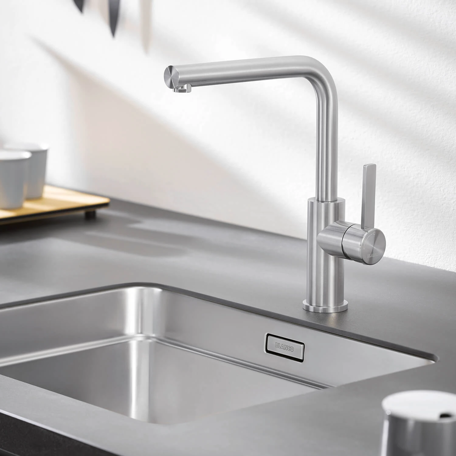 Blanco Lanora Eco Cold Start WRAS Approved Brushed Stainless Steel Mono Kitchen Mixer Tap 7 Blanco Lanora Eco Cold Start WRAS Approved Brushed Stainless Steel Mono Kitchen Mixer Tap - Image 7