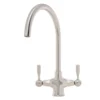 Caple Leval Traditional Twin Lever Mono Kitchen Mixer - Brushed Nickel
