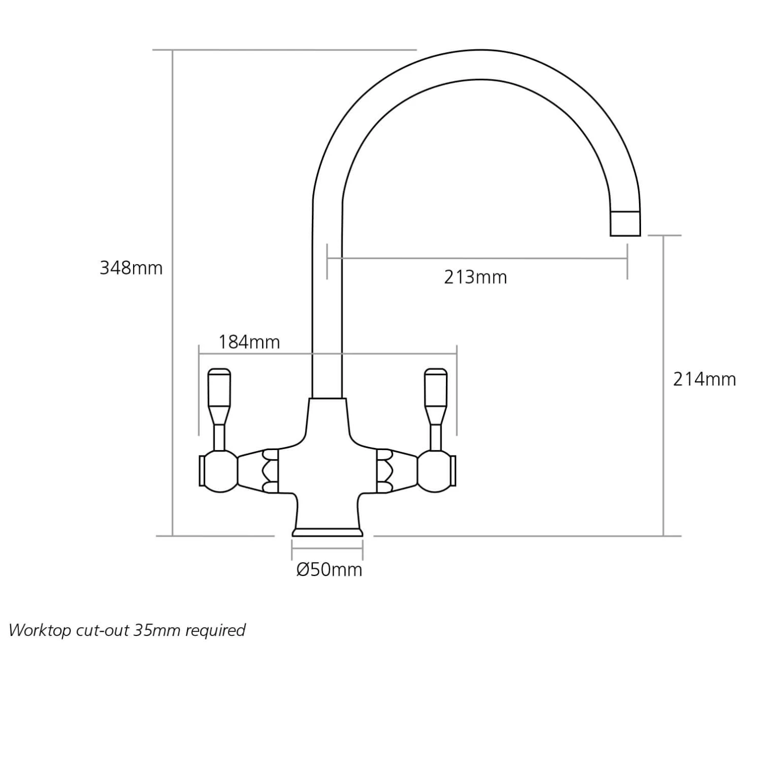 Caple Leval Traditional Twin Lever Mono Kitchen Mixer - Chrome 3 Caple Leval Traditional Twin Lever Mono Kitchen Mixer - Chrome - Image 3