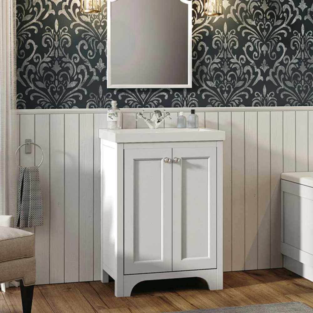 Butler & Rose Benedict 600mm Floorstanding Vanity Unit & Basin - Spa Grey 1 Butler & Rose Benedict 600mm Floorstanding Vanity Unit & Basin - Spa Grey