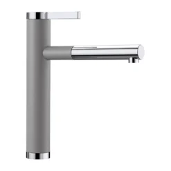 Blanco Linee-S Single Lever Pull Out Kitchen Mixer Tap - Alumetallic & Chrome 23 Blanco Linee-S Single Lever Pull Out Kitchen Mixer Tap - Alumetallic & Chrome -Vado Shop linee s alumetallic product shot