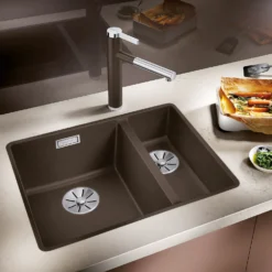 Blanco Linee-S Single Lever Pull Out Kitchen Mixer Tap - Alumetallic & Chrome 39 Blanco Linee-S Single Lever Pull Out Kitchen Mixer Tap - Alumetallic & Chrome -Vado Shop linee s coffee lifestyle