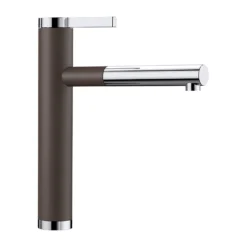 Blanco Linee-S Single Lever Pull Out Kitchen Mixer Tap - Alumetallic & Chrome 25 Blanco Linee-S Single Lever Pull Out Kitchen Mixer Tap - Alumetallic & Chrome -Vado Shop linee s coffee product shot