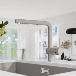 Blanco Linus-S Vario Single Lever Mono Pull Out Kitchen Mixer Tap - Coffee 18 Blanco Linus-S Vario Single Lever Mono Pull Out Kitchen Mixer Tap - Coffee -Vado Shop linus s alumetallic lifestyle