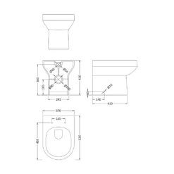 Lorraine Modern Back To Wall Toilet & Soft Close Seat -Vado Shop lorraine back to wall toilet seat 530mm tech