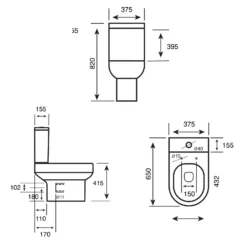 Lorraine Round Close Coupled Toilet With Soft Close Seat -Vado Shop lorraine close coupled toilet soft close seat tech 1