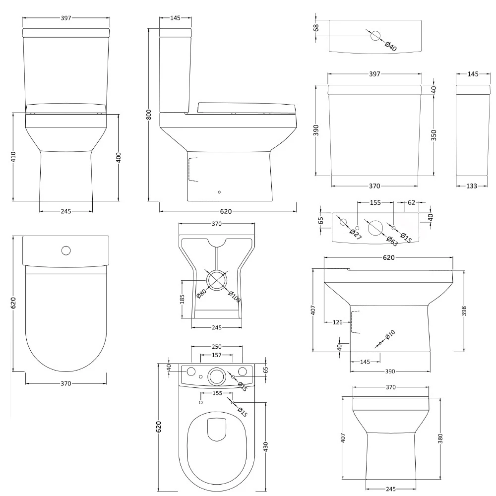 Lorraine Short Projection Close Coupled Toilet With Soft Close Seat 8 Lorraine Short Projection Close Coupled Toilet With Soft Close Seat - Image 8