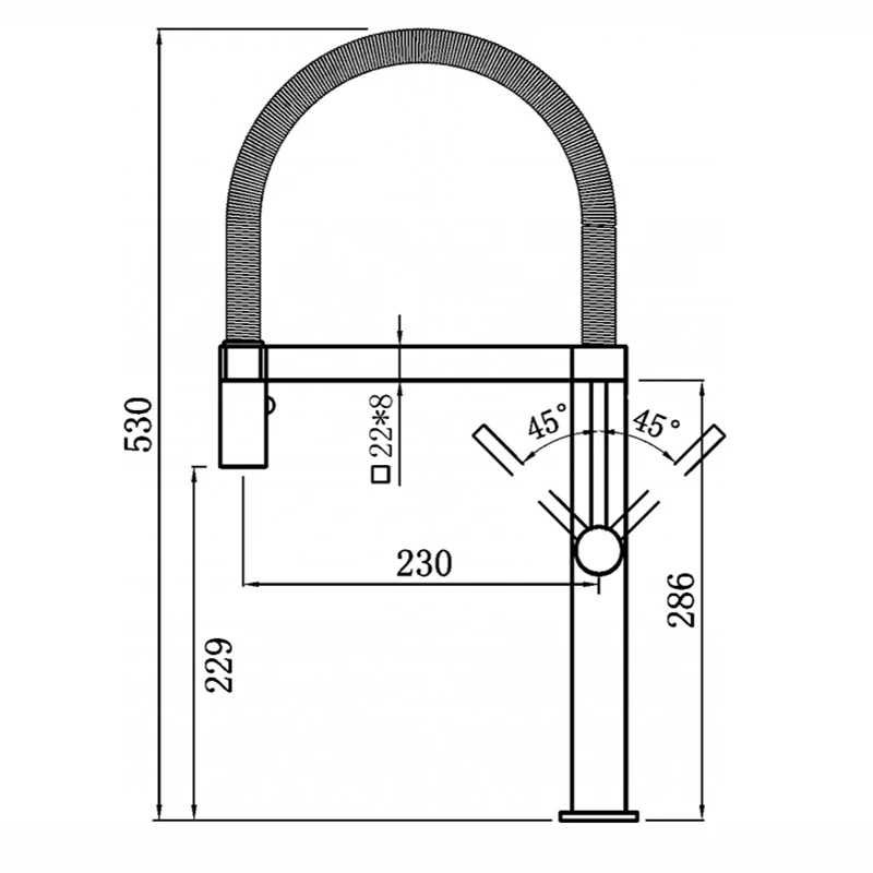 Clearwater Meridian Twin Flow Single Lever Mono Kitchen Tap With Detachable Spout - Chrome/Black 6 Clearwater Meridian Twin Flow Single Lever Mono Kitchen Tap With Detachable Spout - Chrome/Black - Image 6