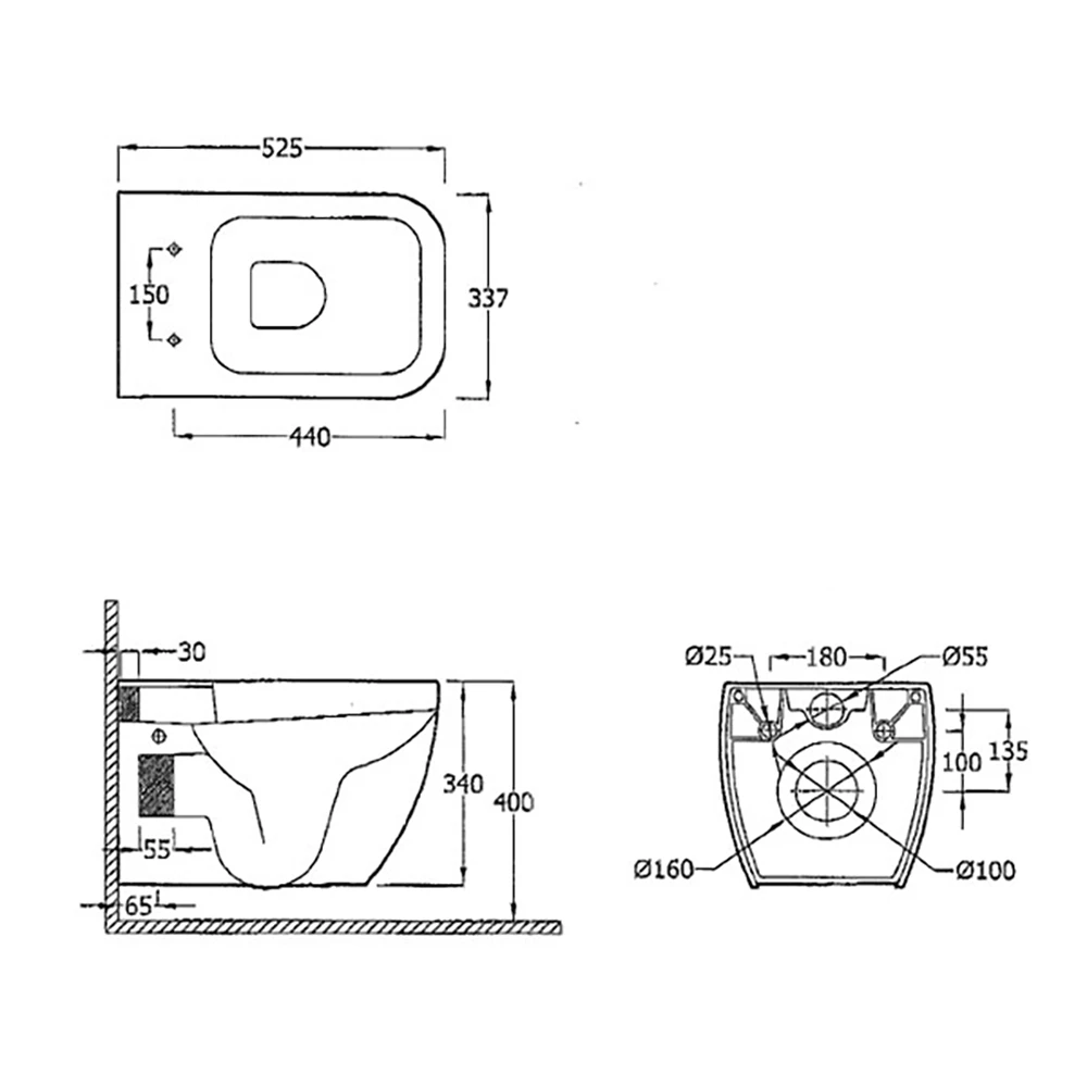 RAK Metropolitan Wall Hung Toilet & Soft Close Seat 5 RAK Metropolitan Wall Hung Toilet & Soft Close Seat - Image 5
