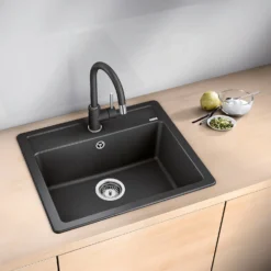 Blanco Mida-S Single Lever Mono Pull Out Kitchen Mixer Tap - Anthracite -Vado Shop mida s anthracite lifestyle 2