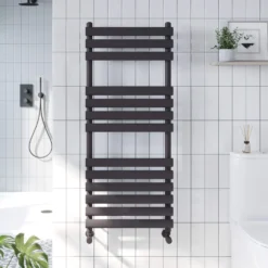 Brenton Milos White Designer Heated Towel Rail - 1200 X 500mm