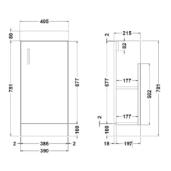 Minnie 400mm Floorstanding Cloakroom Vanity Unit & Basin - Natural Oak 9 Minnie 400mm Floorstanding Cloakroom Vanity Unit & Basin - Natural Oak -Vado Shop min006 tech