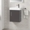 Minnie 400mm Wall Mounted Cloakroom Vanity Unit & Basin - Gloss Grey