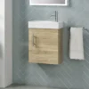 Minnie 400mm Wall Mounted Cloakroom Vanity Unit & Basin - Natural Oak