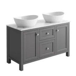 Butler & Rose Audrey 1200mm Floorstanding Countertop Vanity Unit - Spa Grey -Vado Shop montpelier 1200 vanity unit spa grey