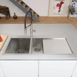 Caple Navitis Single Lever Mono Pull Out Spray Tap - Stainless Steel With Black Hose -Vado Shop nav bk lifestyle 5