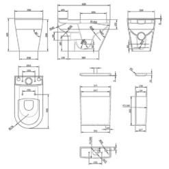 Christine Close Coupled Toilet & Toilet & Soft Close Seat 13 Christine Close Coupled Toilet & Toilet & Soft Close Seat -Vado Shop nch401 nch400 tech