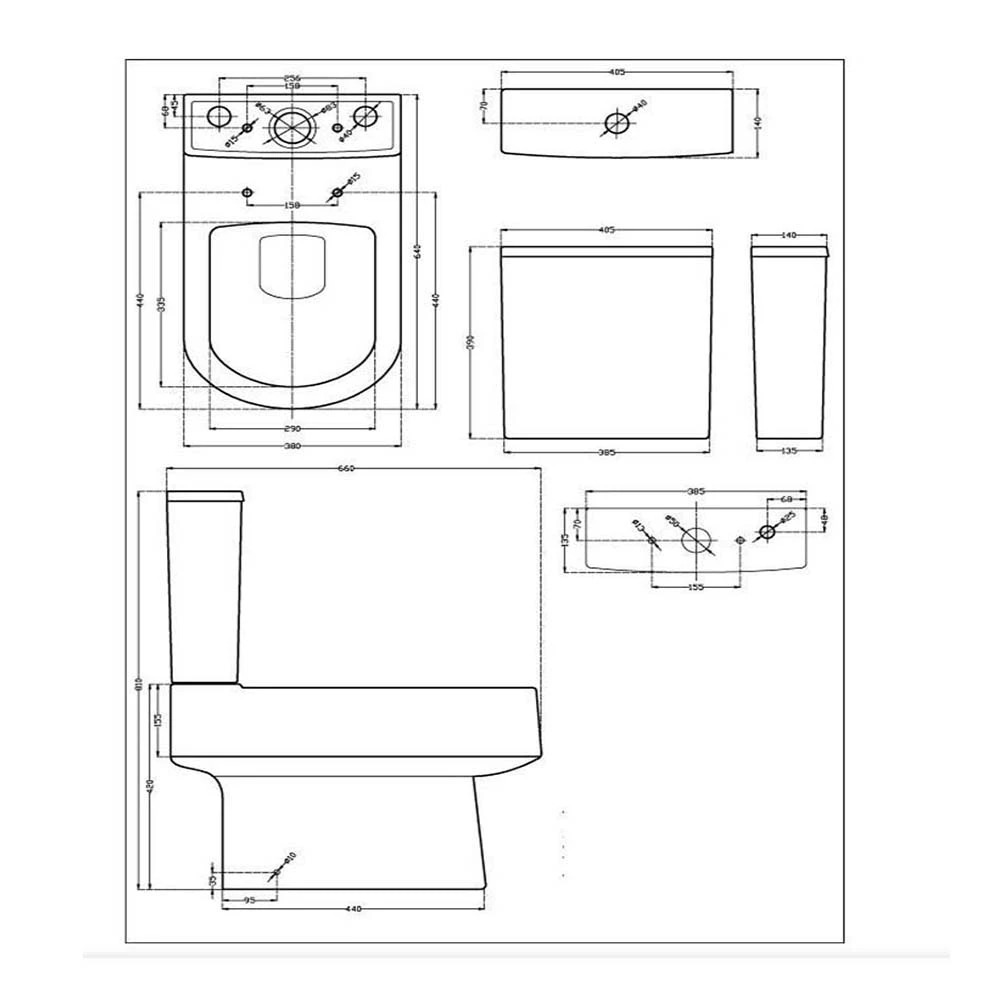 Auk Modern Close Coupled Toilet With Soft Close Seat 6 Auk Modern Close Coupled Toilet With Soft Close Seat - Image 6